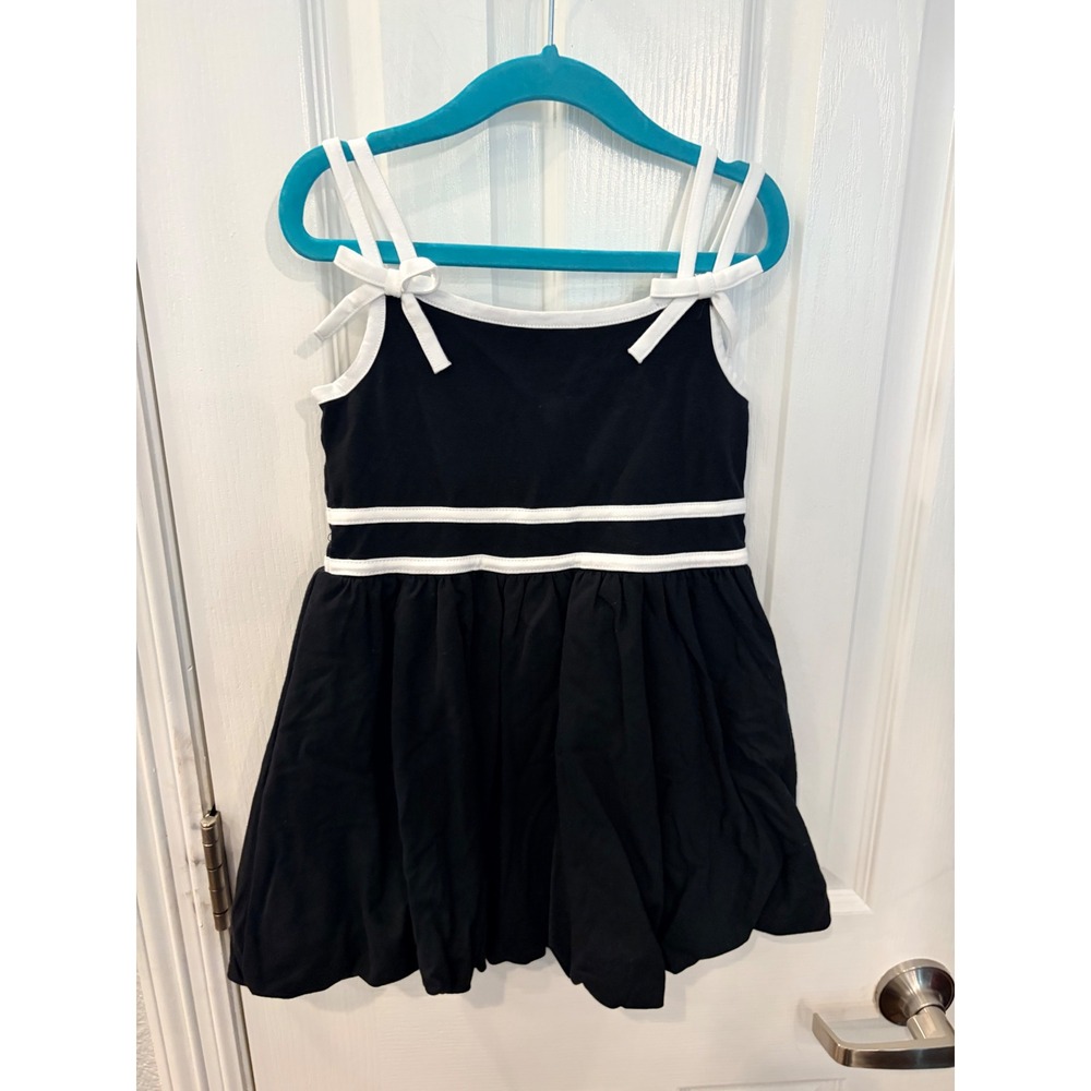 Janie and Jack Dress Black White Bow Strap Nautical Stripe Sun Dress 4